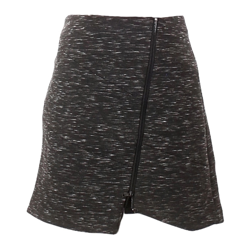 🌺 Sam Edelman Space Dye Charcoal Gray Zipper Front Mini Skirt Size 4